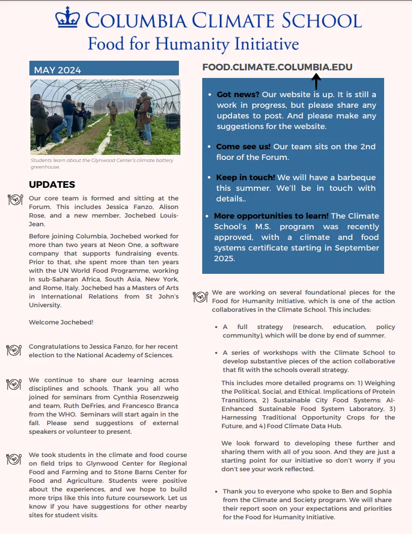 Food for Humanity May 2024 Update